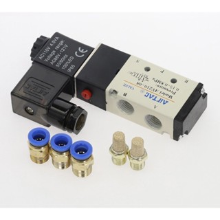 กทม อุปกรณ์วาล์วควบคุมแรงดันไฟฟ้า 5 Way 2 Position Control Magnet Valve 12v 24 V 220 V Coil Volt 4mm - 12 มม . ส่งทุกวัน