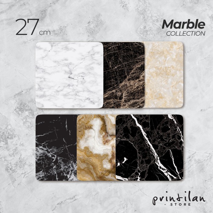 [กล่อง 27 ซม.] MARBLE COLLECTION CAKE BOARD / ที่รองแก้วพิมพ์ลายร้านค้า