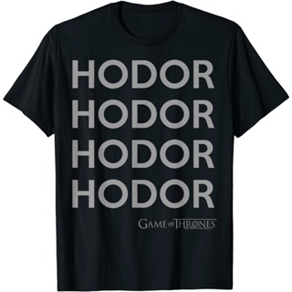 เสื้อยืด พิมพ์ลาย Game Of Thrones Hodor Text Stack สําหรับผู้ชาย_07