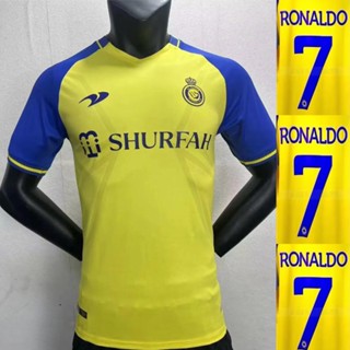 เสื้อกีฬาแขนสั้น ลายทีมชาติฟุตบอล Saudi Arabia Al Nassr Ronaldo สีเหลือง 2223