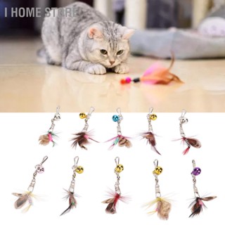 10Pcs Cat Teaser Wand Replacement Feather น่ารักบินแมลงที่น่าสนใจ ของเล่นอุปกรณ์เสริม Bell และ Pin Hook