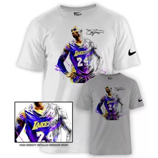 NIKE Kobe Bean Bryant Jersey number 24 Short sleeve T-shirt (White and gray)_11