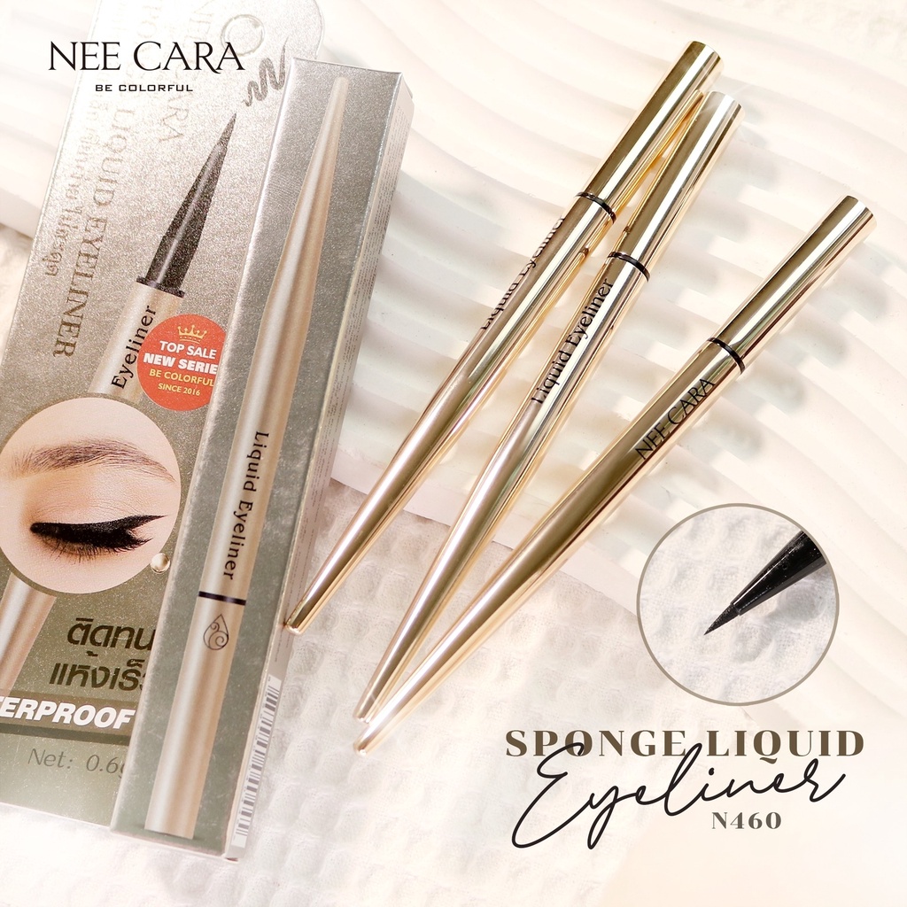 NEE CARA SPONGE LIQUID EYELINER N460 นีคาร่า สปอง ลิควิด อายไลเนอร์ หัวเรียวเล็ก เขียนง่าย ไม่สะดุด