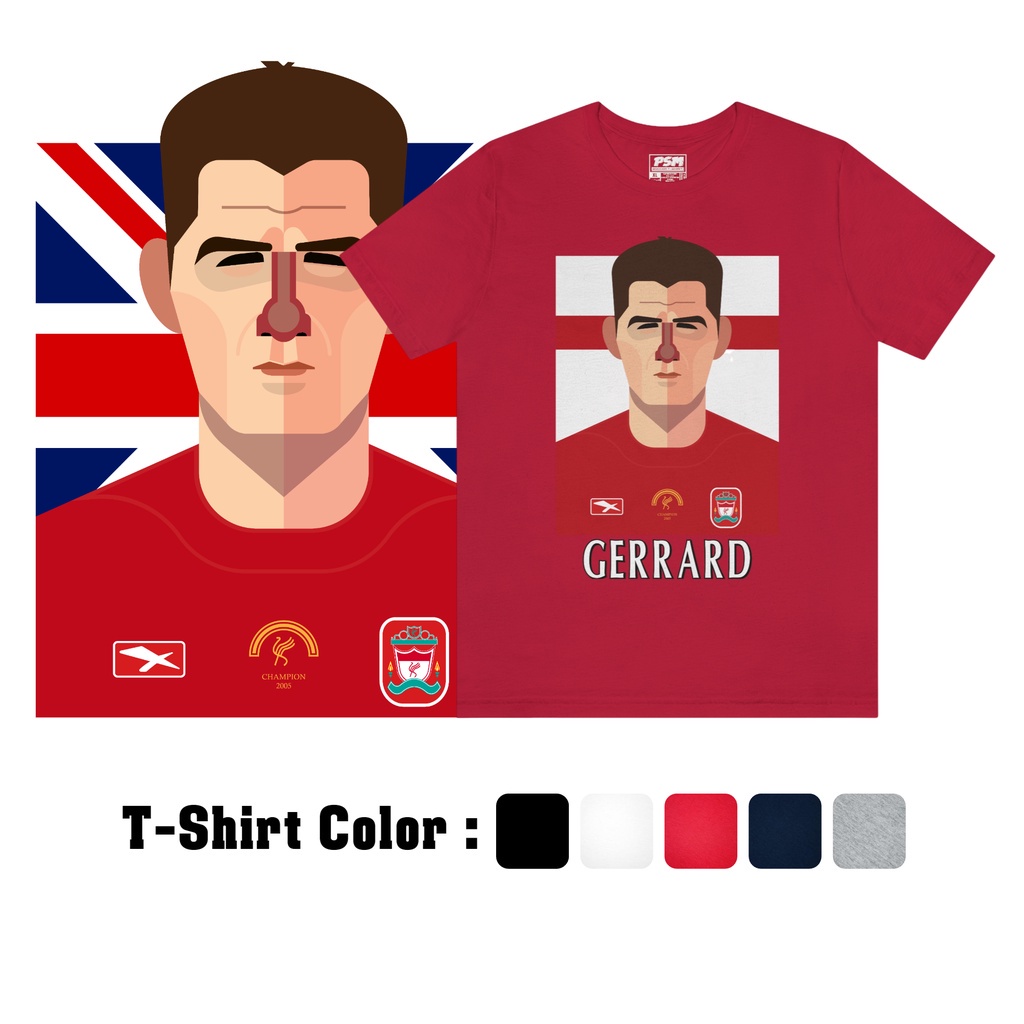 PSM เสื้อยืดลายนักฟุตบอล Gerrard
