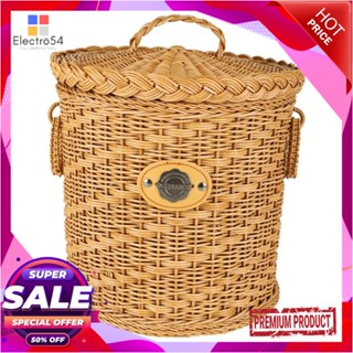 BASKET ตะกร้ากลมมีฝา MONARCH 29x29x28 ซม. สีน้ำตาลBASKET WITH LID MONARCH NATURE 29X29X28CM