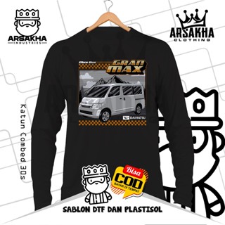 เสื้อยืดแขนยาว ผ้าฝ้าย พิมพ์ลาย Mini Bus Gran Max Adventure Distro Combed 30S สําหรับผู้ชาย