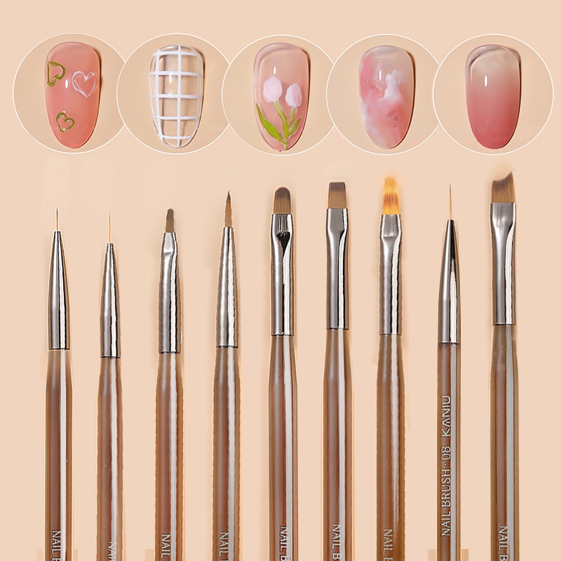Ur SUGARNail แปรงอะคริลิค Liquid Powder คริสตัล UV Gel Extension ภาพวาดแปรงเส้น Liner วาดปากกาเล็บเล็บเครื่องมือ
