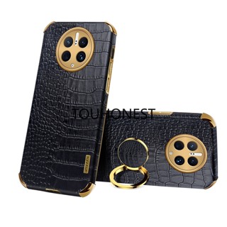 เคส Casing Huawei Mate 20 Pro เคส Huawei Mate 30 Pro เคส Huawei Mate 40 Pro Case Huawei Mate 50 Pro Casing Crocodile Pattern Soft Leather Ring Phone Case โทรศัพท์มือถือ แบบนิ่ม ลายหนังจระเข้ พร้อมแหวนขาตั้ง สําหรับ