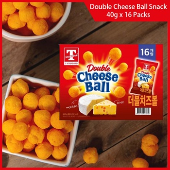 Double Cheese Ball 40g x 16 packs  Camembert Cheese / Cheddar Cheese / Cheese Ball Snack