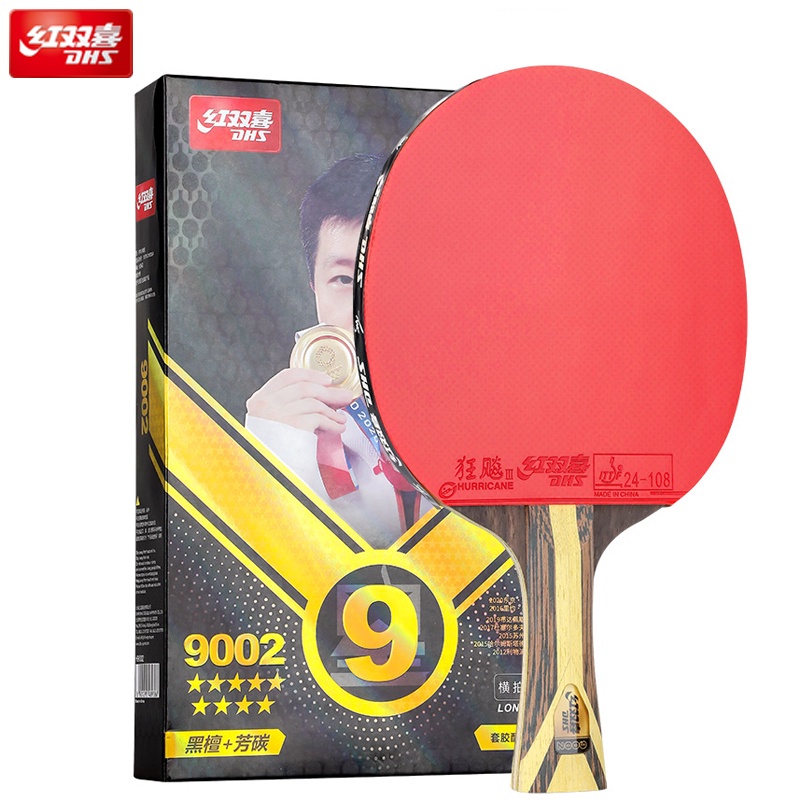 DHS 9002/9006 Professional ไม้ปิงปอง Hurricane 8 และ Hurricane 3 ยาง FL Handle Shake Hold DHS 7/8/9S