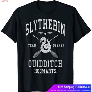 เสื้อยืดผ้าฝ้าย แฮร์รี่พอตเตอร์เสื้อยืดยอดนิยม Harry Potter Slytherin Team Seeker Text T-Shirt Harry Potter Popular_07