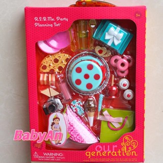 Our Generation R.S.Be.Me Party Planning Birthday Party Accessory Set for 18" Dolls Our Generation R.S.Be.Me ชุดอุปกรณ์เสริม สําหรับตุ๊กตา 18 นิ้ว