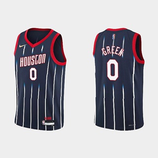 ขายดี 【ขายดี】เสื้อกีฬาบาสเก็ตบอล ลายทาง สีน้ําเงินเข้ม NBA jersey Houston Rockets 0# GREEN KCmjjo55CCflio89 2022