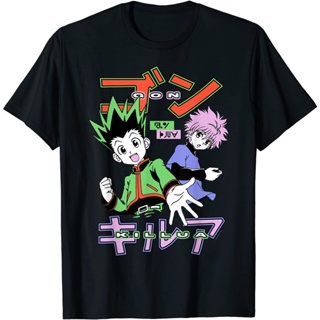 เสื้อยืดแขนสั้น พิมพ์ลาย Hunter x Hunter Gon and Killua สําหรับผู้ชาย และผู้หญิง การ์ตูน_02