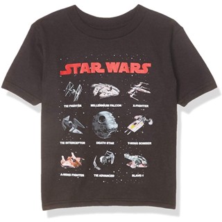 เสื้อยืดสีดำอินเทรนด์เสื้อยืดผู้ชาย STAR WARS Boys&amp;#39; Spaceships X-Wing Tie Fighter T-Shirt t shirt men cottonA+Q_04