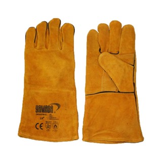 HEAT-RESISTANT ถุงมือหนังหนาทนความร้อน YAMADA 16 นิ้ว สีน้ำตาลHEAT-RESISTANT LEATHER GLOVES YAMADA 16IN BROWN