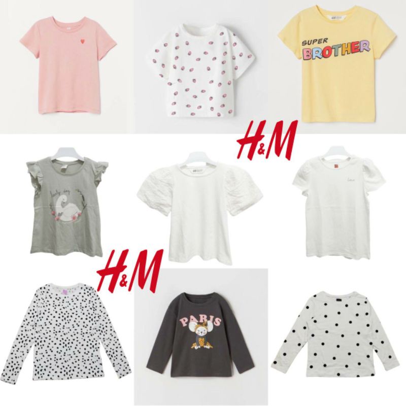 H&M ชม.&ม.&M Girls Tshirt / HnM Girls& 39; เสื้อยืด (2 - 14 Y)