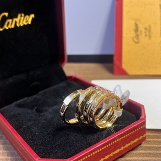 Cartier แหวนเงิน 925 ลายตัวอักษร สไตล์เกาหลี เรียบง่าย สร้างสรรค์ สีทอง สีเงิน เครื่องประดับ สําหรับผู้หญิง