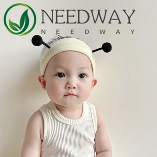 Needway ที่คาดผมเด็ก สีพื้น นุ่ม ยืดหยุ่น ฤดูร้อน ผึ้ง หนวด สไตล์เกาหลี ผ้าโพกศีรษะเด็ก