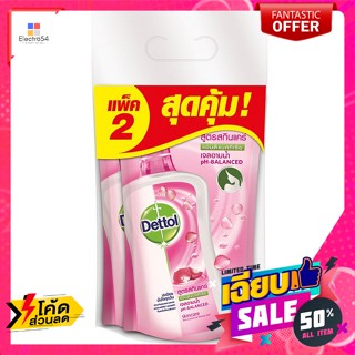 Dettol(เดทตอล)​ เดทตอล เจลอาบน้ำ สูตรสกินแคร์ ชนิดถุงเติม 400 มล. แพ็ค 2 Dettol shower gel, skin care formula, refill ba