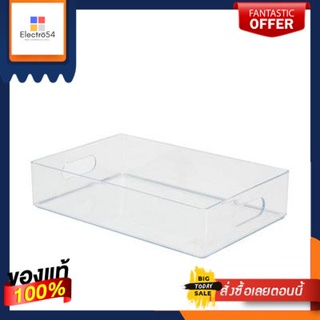 ถาดอเนกประสงค์พร้อมหูจับทรงเตี้ย KEYWAY รุ่น TLV-602 สีขาว - ใสMulti-purpose tray with handles, low shape, KEYWAY model