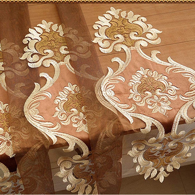 แนะนำ ผ้าม่าน ผ้าม่านทึบแสง มีฉนวนกันความร้อน สีน้ําตาล หรูหรา ปักลาย สไตล์ยุโรป สําหรับห้องนั่งเล่น หน้าต่าง ประตู ห้องนอน เพื่อความเป็นส่วนตัว ราคาพิเศษ มีเก็บเงินปลายทาง