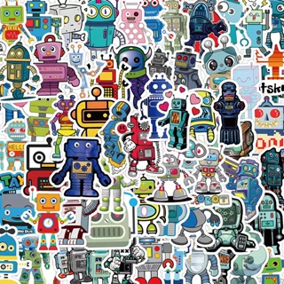 【50 ชิ้น】Large Sticker Robot Stickers สติกเกอร์สำหรับเด็ก สติกเกอร์การ์ตูน ลายการ์ตูนหุ่นยนต์น่ารัก แฮนด์เมด กันน้ํา สําหรับตกแต่งกระเป๋าเดินทาง