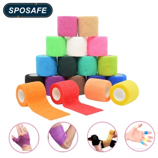 Sposafe ผ้าพันแผลยืดหยุ่น มีกาวในตัว 450 ซม. รองรับข้อเท้า มือ เท้า ข้อมือ เข่า ต่อต้านอาการปวดกล้ามเนื้อทางการแพทย์ แผลแต่งตัว กันน้ํา และนุ่ม