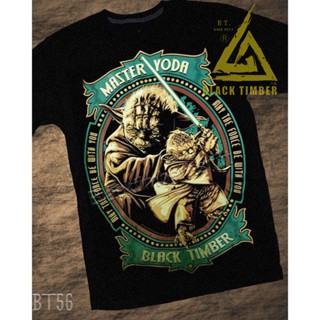 BT 56 Yoda Star wars เสื้อยืด สีดำ Black Timber T-Shirt ผ้าคอตตอน สกรีนลายแน่น S M L XL XXL