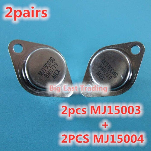 4 ชิ้น (2 ชิ้น MJ15003G + 2 ชิ้น MJ15004G ) MJ15003 MJ15004 TO-3 20A 140V Silicon Power Amplifier ทร