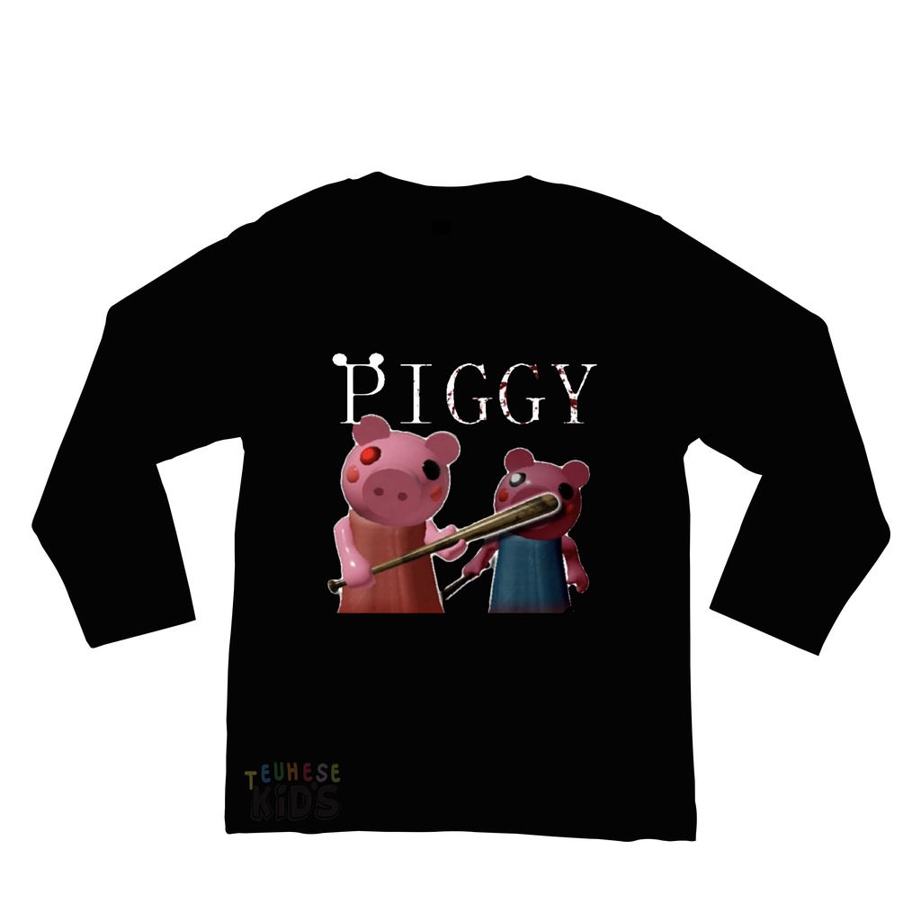 เสื้อท็อปเสื้อยืดแขนยาวสําหรับเด็กพร้อม ROBLOX PIGGY CHARACTER MOTIFS