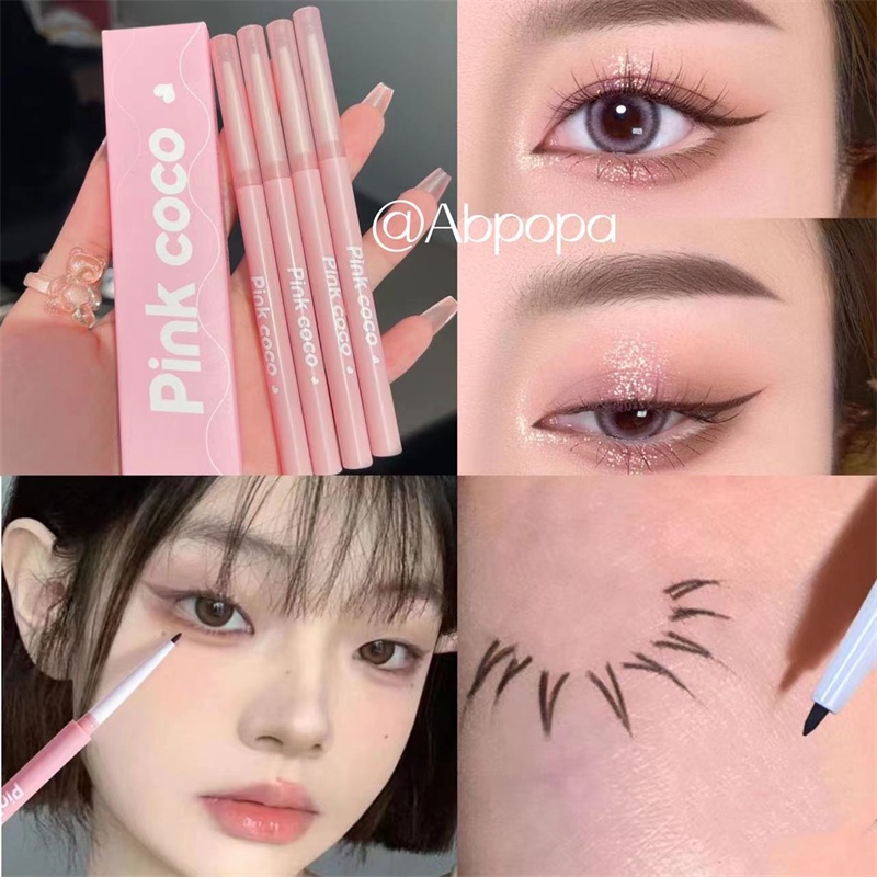 โกโก้สีชมพู® Natural Uniform Slim and Silky Eyeliner Waterproof Eye Makeup 4 สี