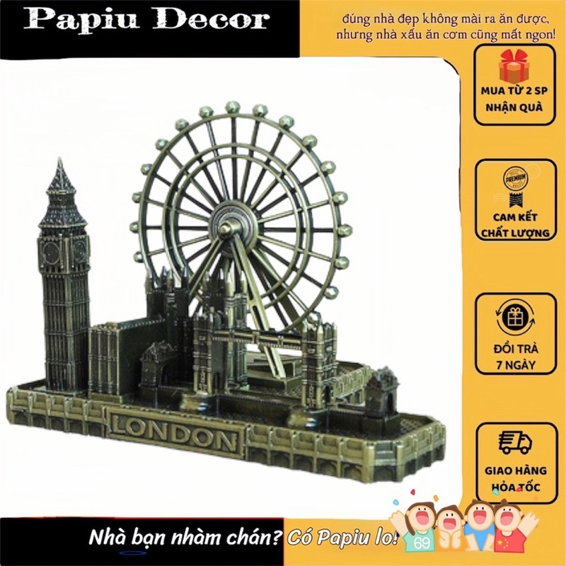 LONDON ชุดโมเดลมด: BIGBEN TOWER, LONDON, ALTAR, LUXURY METAL TOWER BRIDGE