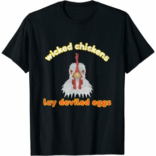 Soft Breathable Geek Customized Personality Wicked Chickens Lay Deviled Eggs T Shirt_02