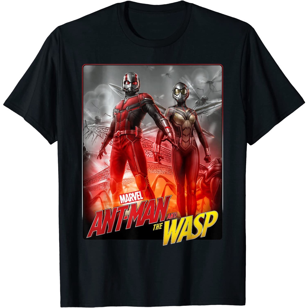 เสื้อยืดวินเทจพิมพ์ลาย Ant-man &amp; The Wasp Duo Hero Fashion Premium สำหรับเด็กชายและเด็กหญิงอายุ 1-12_11