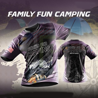 Sublimation CAMPING HIKING เสื้อยืดแขนสั้น ลาย Jersey Sublimation 3D ไซซ์ XS-3XL สําหรับทุกเพศ