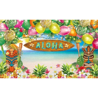 ฉากหลัง ลายธีมชายหาด Aloha Luau สไตล์ฮาวาย ขนาด 5x3 ฟุต สําหรับตกแต่งปาร์ตี้วันเกิด สตูดิโอถ่ายภาพเด็ก