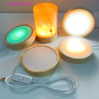 Coagulatelove Round LED Night Light Base ขาตั้งจอแสดงผลสําหรับตกแต่งแก้วคริสตัล [HOT]