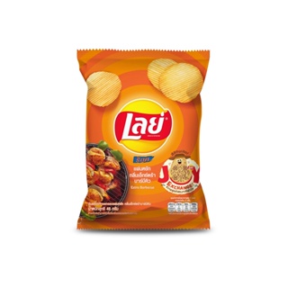 เลย์มันฝรั่งแผ่นหยักบาร์บีคิว LAYS 42 กรัมROCK BBQ 42G.