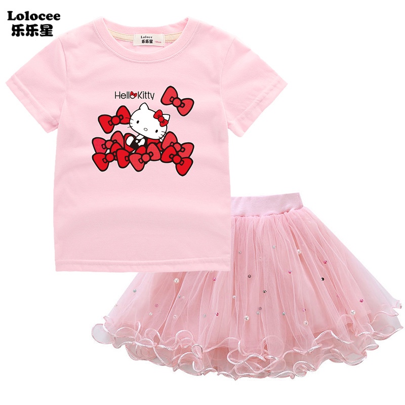 ชุดกระโปรงตูตู เจ้าหญิง Hello Kitty สําหรับเด็กผู้หญิง อายุ 3-14 ปี