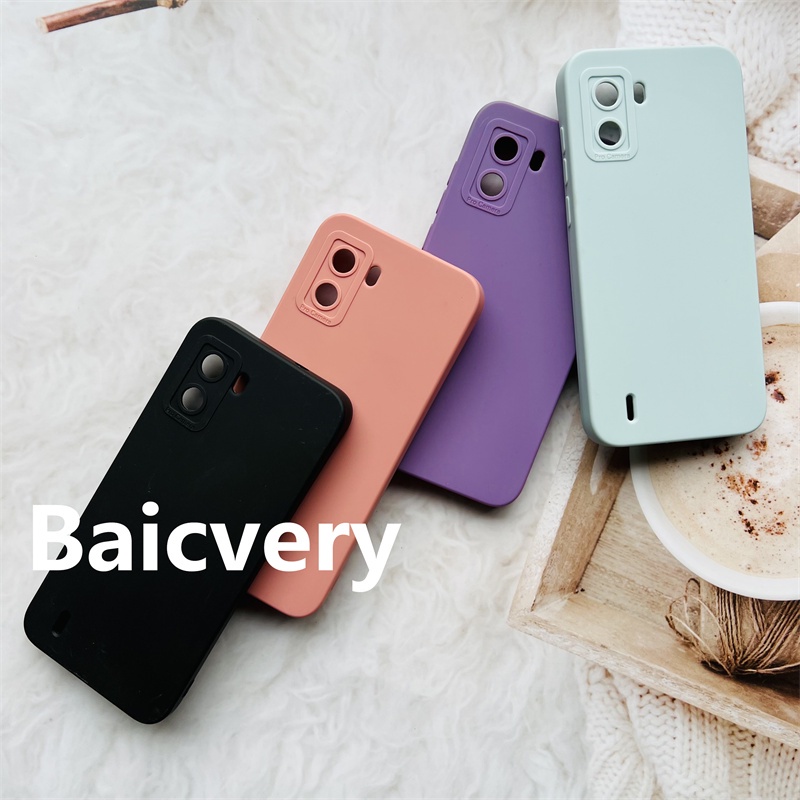 Tecno POP 6 BE7 เคสสีดํา Soft TPU ฝาครอบป้องกันแบบเต็ม