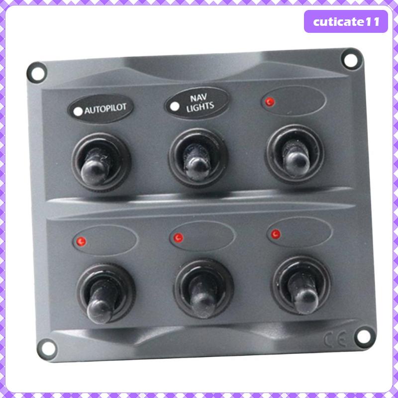 [Cuticate1] แผงสวิตช์ฟิวส์ 12V-24V 6 Gang กันน้ํา