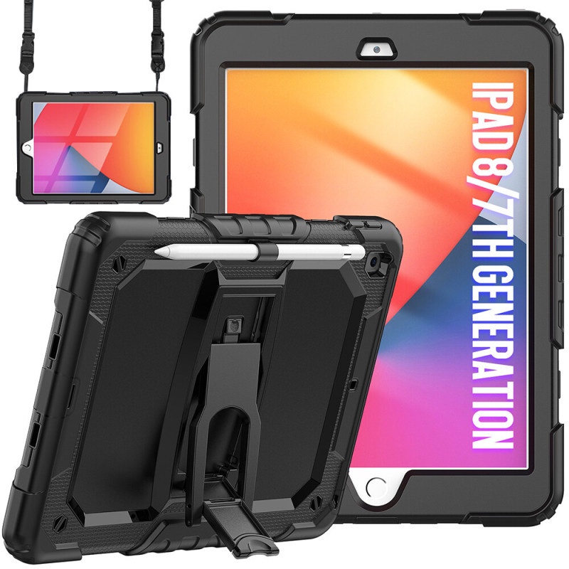 สําหรับipad Air 11 2024 กรณี,ทนทานกันกระแทกป้องกันกรณีพร้อมสายคล้องไหล่สําหรับiPad Pro 11/iPad 10th 9th 8th 7th 6th 5th Gen/Air 5/Air 4/Air 3/Air 2/Mini 7 6 5/Pro 9.7