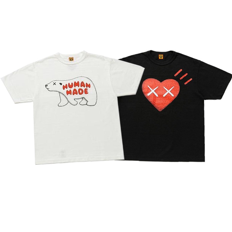HUMAN MADE X KAWS Joint Love Polar Bear Print T-Shirt_09