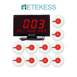 Retekess TD105 ปุ่มเพจเจอร์ แบบไร้สายระบบ กันน้ำ สำหรับคลินิก เนอสซิ่งโฮม คริสตจักร คาเฟ่