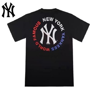 Mlb NY ของแท้ น้ําแข็งจริง ลื่น คุณภาพสูง ใส่ได้ทั้งชาย หญิง เสื้อยืดกีฬา เสื้อยืดคู่รัก Unisex