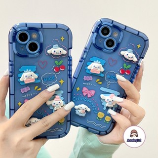 เคสโทรศัพท์มือถือ Tpu นิ่ม กันกระแทก ปิดด้านหลัง ป้องกันเลนส์ ลายลูกสุนัขชินนาม่อนน่ารัก 3D สําหรับ IPhone 11 14 Pro Max 13 12 Pro Max