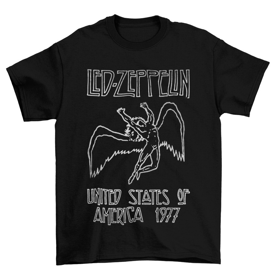 เสื้อยืดวงผู้ชาย Tominc Led Zeppelin - Tour 1977