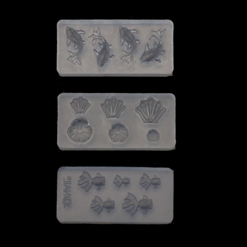 BST 3 ชิ้น Mini เครื่องประดับจี้ ต่างหู และสร้อยคอ แบบเรซิ่นปลาทองใบบัว สำหรับทำเอง