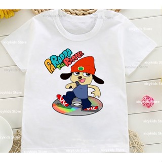 เสื้อยืด พิมพ์ลายการ์ตูน Rapper Parappa The Rapper น่ารัก สไตล์ฮาราจูกุ แฟชั่นสําหรับเด็กผู้ชาย และเด็กผู้หญิง